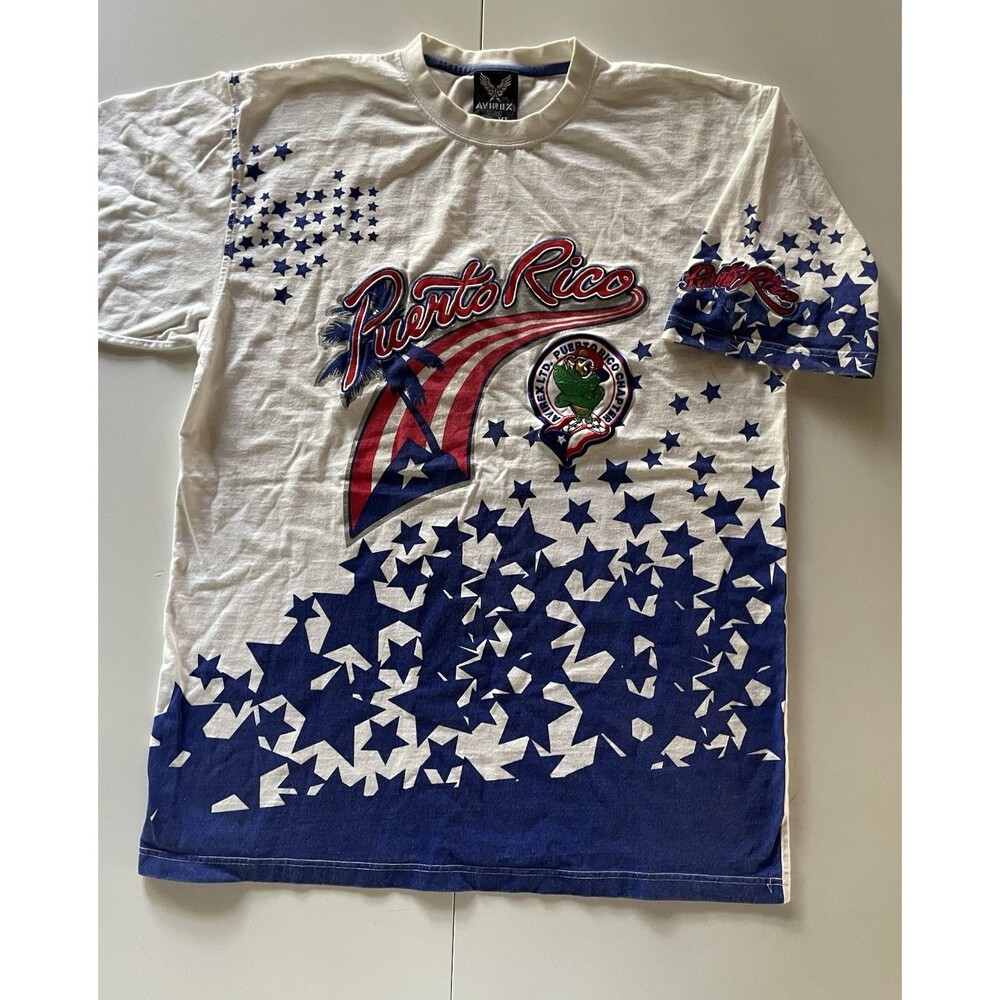 XL Avirex Puerto Rico Patched T-Shirt with Stars